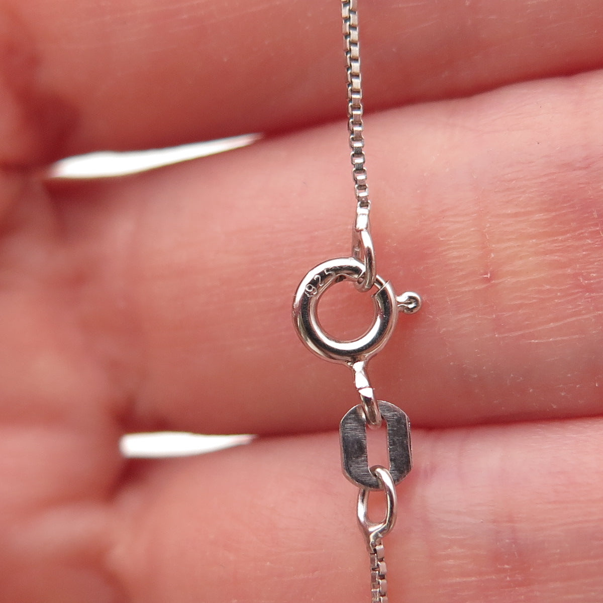 925 Sterling Silver Round-Cut C Z Infinity Box Chain Necklace 18"