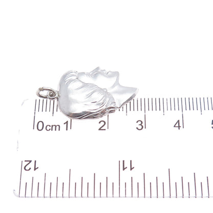 WELLS 925 Sterling Silver Vintage Boy Profile Charm Pendant