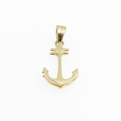 14K Yellow Gold Anchor Minimalist Charm Pendant