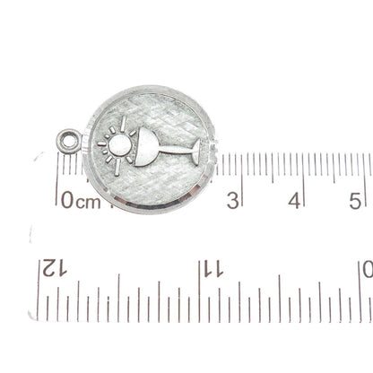 LAMODE 925 Sterling Silver Vintage First Holy Communion Minimalist Charm Pendant