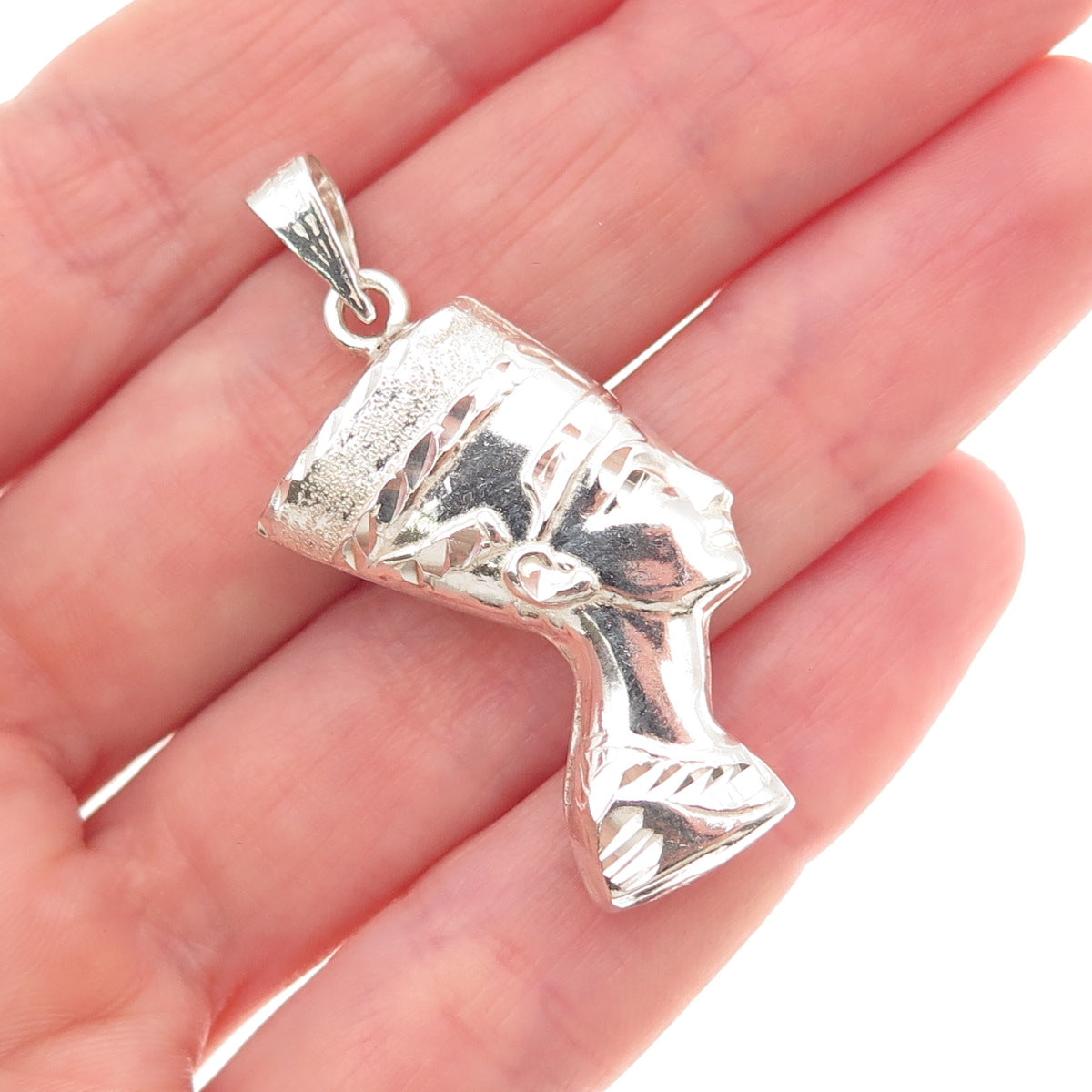 800 Silver Vintage Egyptian Nefertiti Charm Pendant