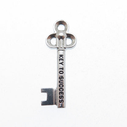 GRIFFITH & SONS CO. 925 Sterling Silver Vintage Key To Success Charm Pendant