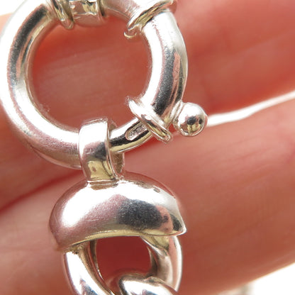 JCM Jacmel Mauritius 925 Sterling Silver Vintage Italy Cuban Link Bracelet 8"