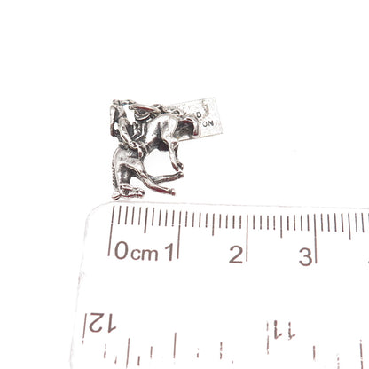 Bell Trading Post Sterling Silver Vintage Headless Horseman Mini Charm Pendant