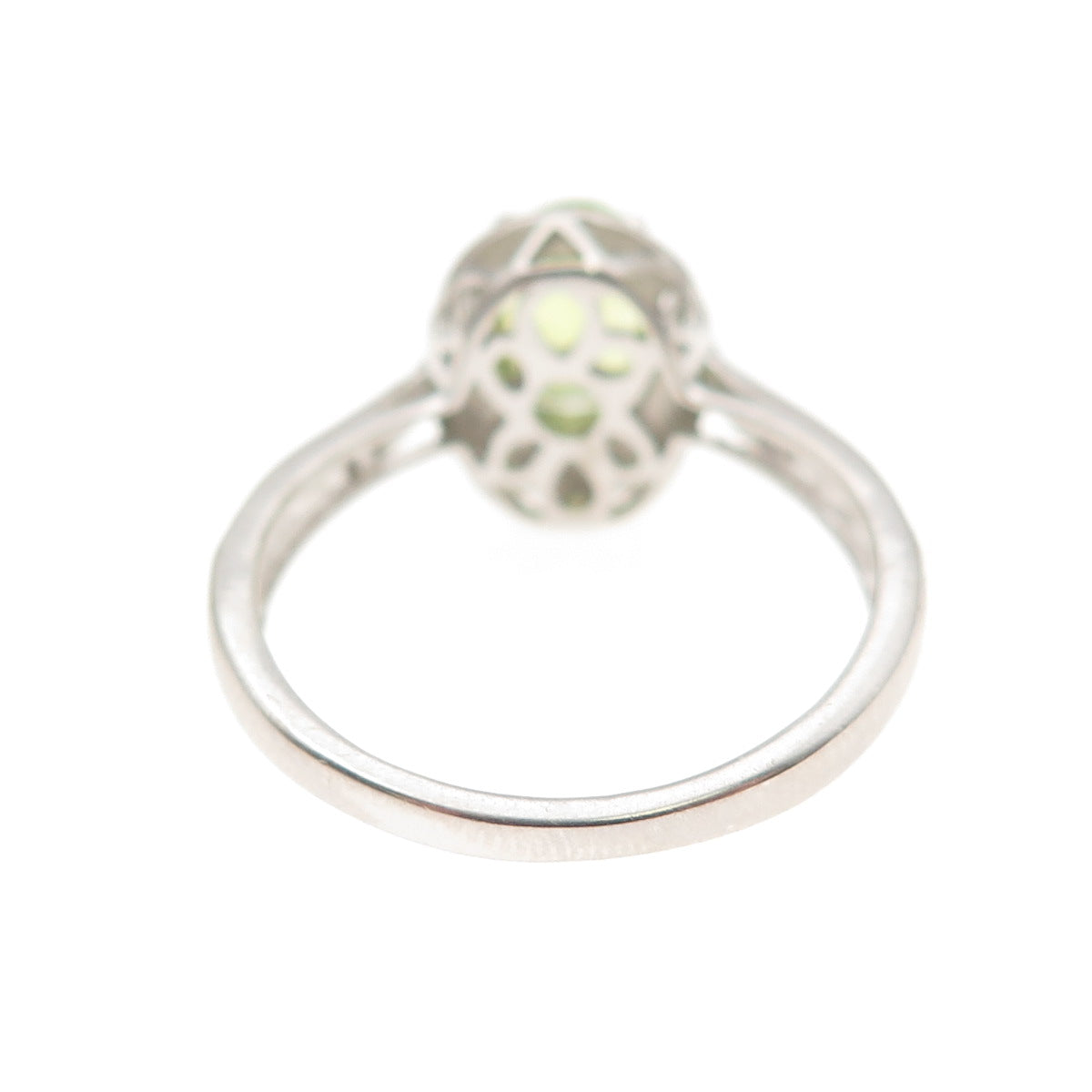 Chuck Clemency 925 Sterling Silver Real Diamond Accent & Peridot Ring Size 7