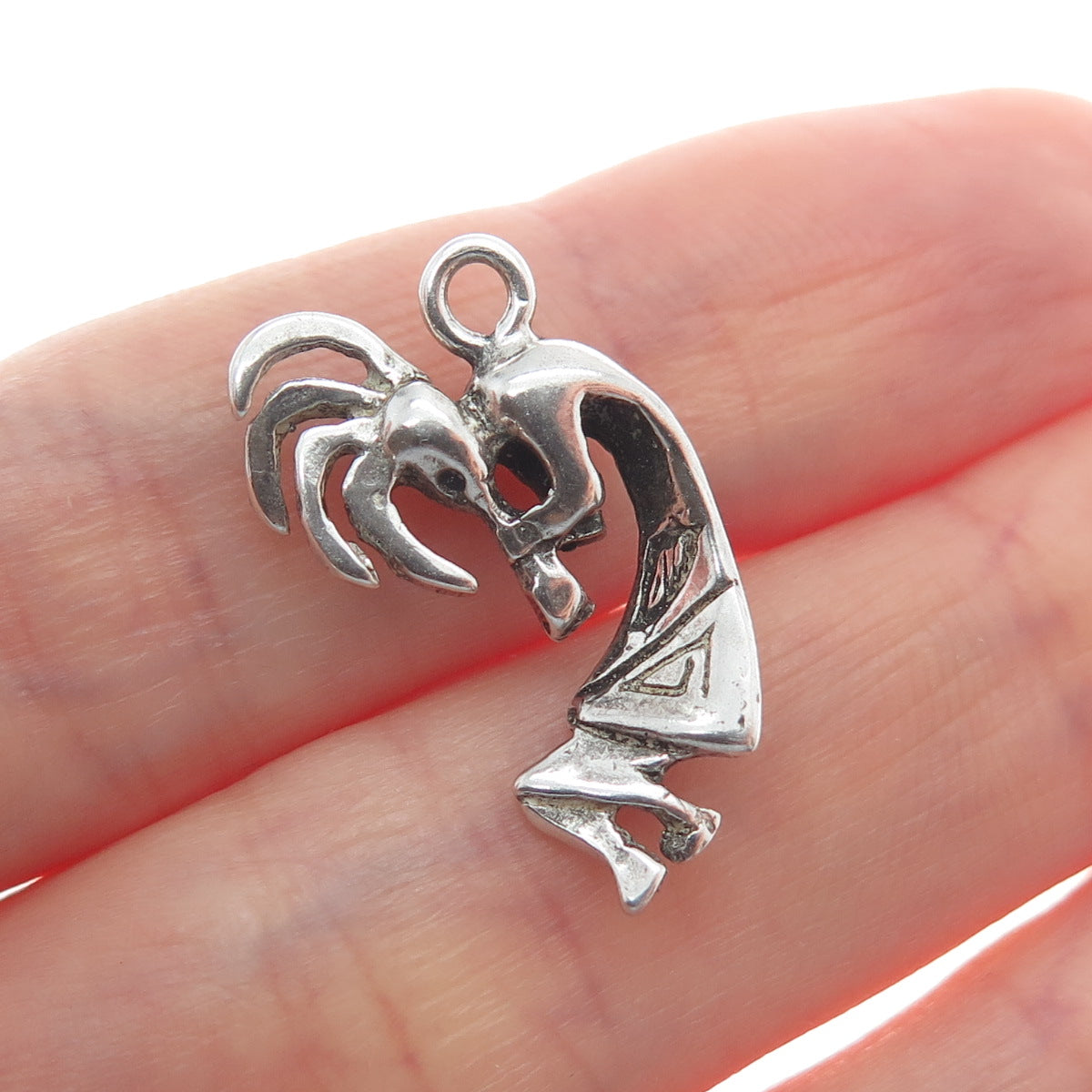 Old Pawn 925 Sterling Silver Vintage Southwestern Kokopelli Mini Charm Pendant