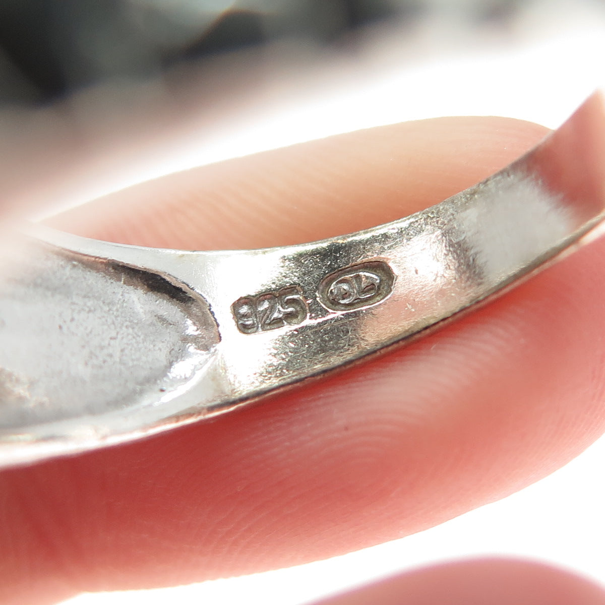 925 Sterling Silver Vintage Round-Cut C Z Dragon Skin Oxidized Ring Size 10.75