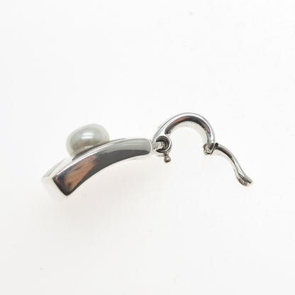 HONORA 925 Sterling Silver Vintage Real Pearl MOP & Black Onyx Charm Pendant