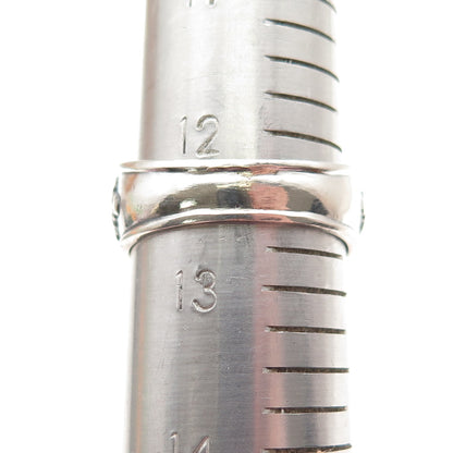 CPII 925 Sterling Silver Vintage Real Black Onyx Vitruvian Man Ring Size 12.5