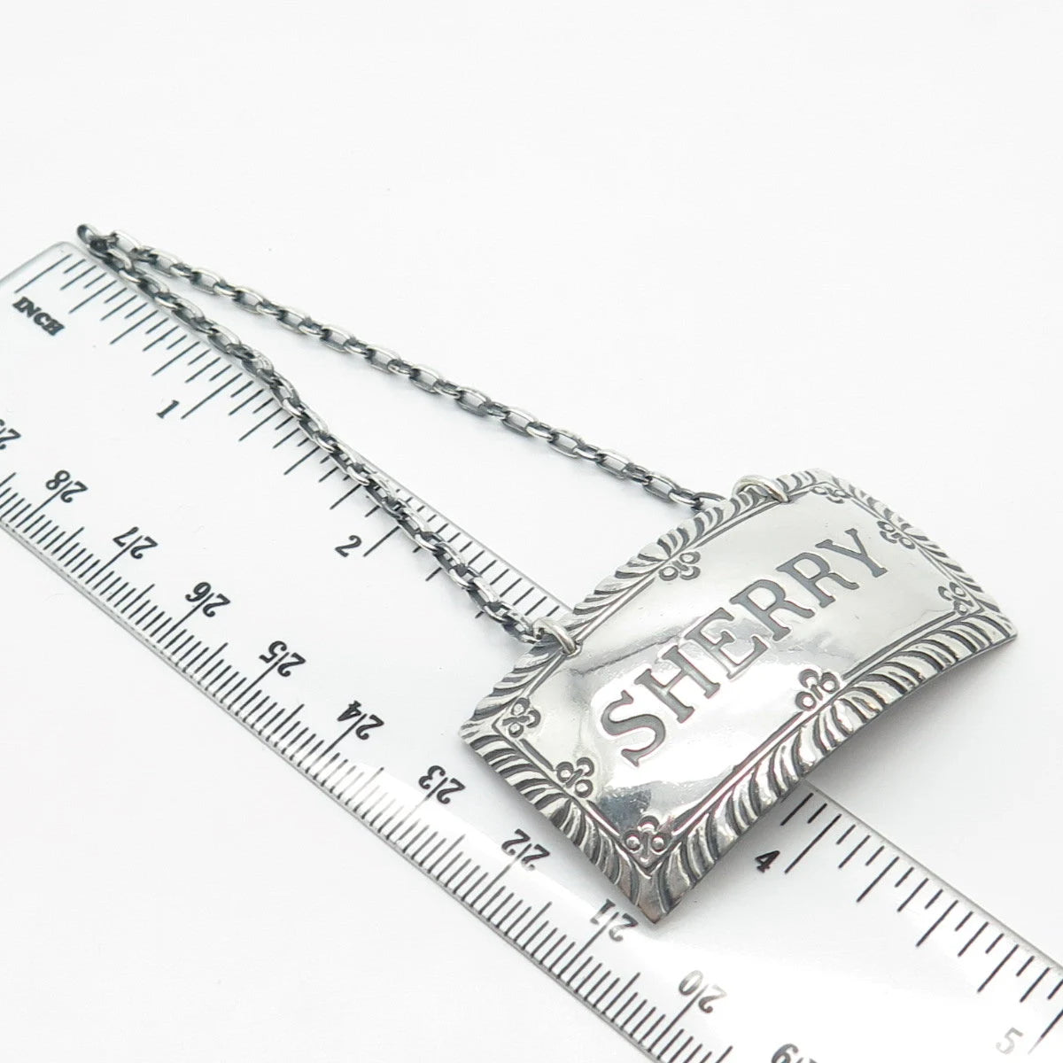 925 Sterling Silver Vintage Stieff Williamsburg "Sherry" Bottle Tag