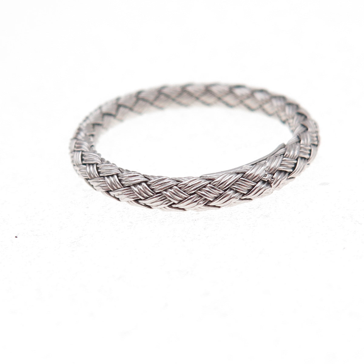 Jacmel Mauritius 925 Sterling Silver Italy Woven Band Ring Size 8.25