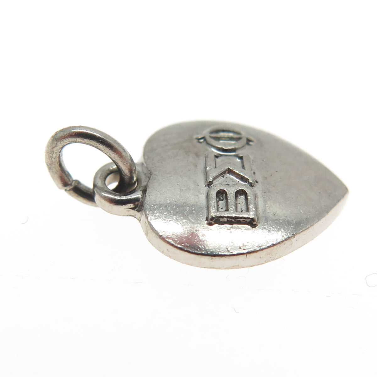 925 Sterling Silver Vintage 1963 Beta Sigma Phi Heart Minimalist Charm Pendant