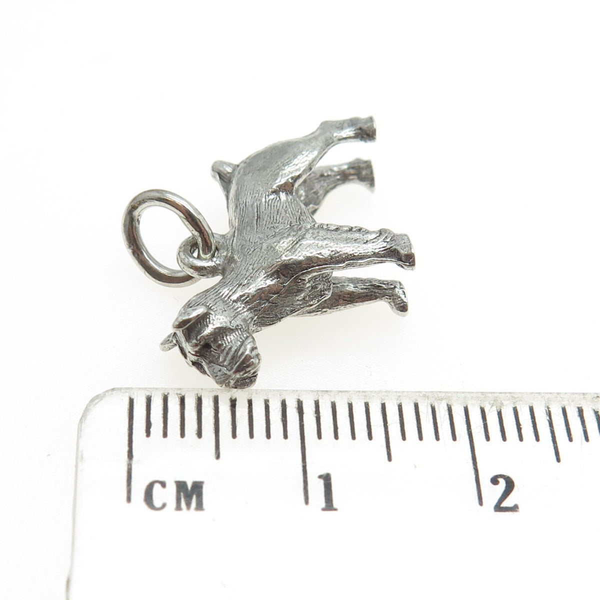 925 Sterling Silver Antique Art Deco Terrier Dog 3D Charm Pendant