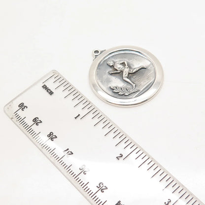 925 Sterling Silver Vintage Runner Pendant