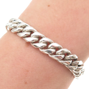 925 Sterling Silver Vintage Cuban Link Bracelet 8"