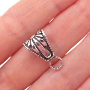 Old Pawn 925 Sterling Silver Vintage Southwestern Tribal Bail for Pendant