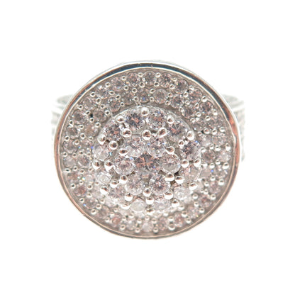 925 Sterling Silver Round-Cut C Z Statement Ring Size 9.25
