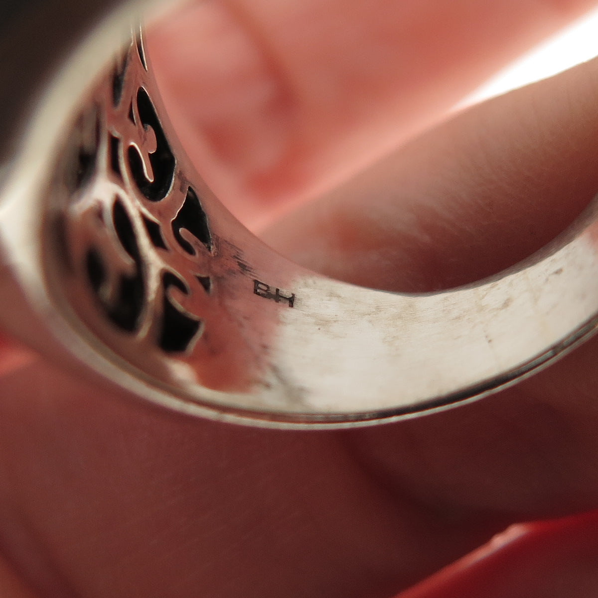 Effy BH 925 Sterling Silver Real Round-Cut Sapphire Ring Size 8.25