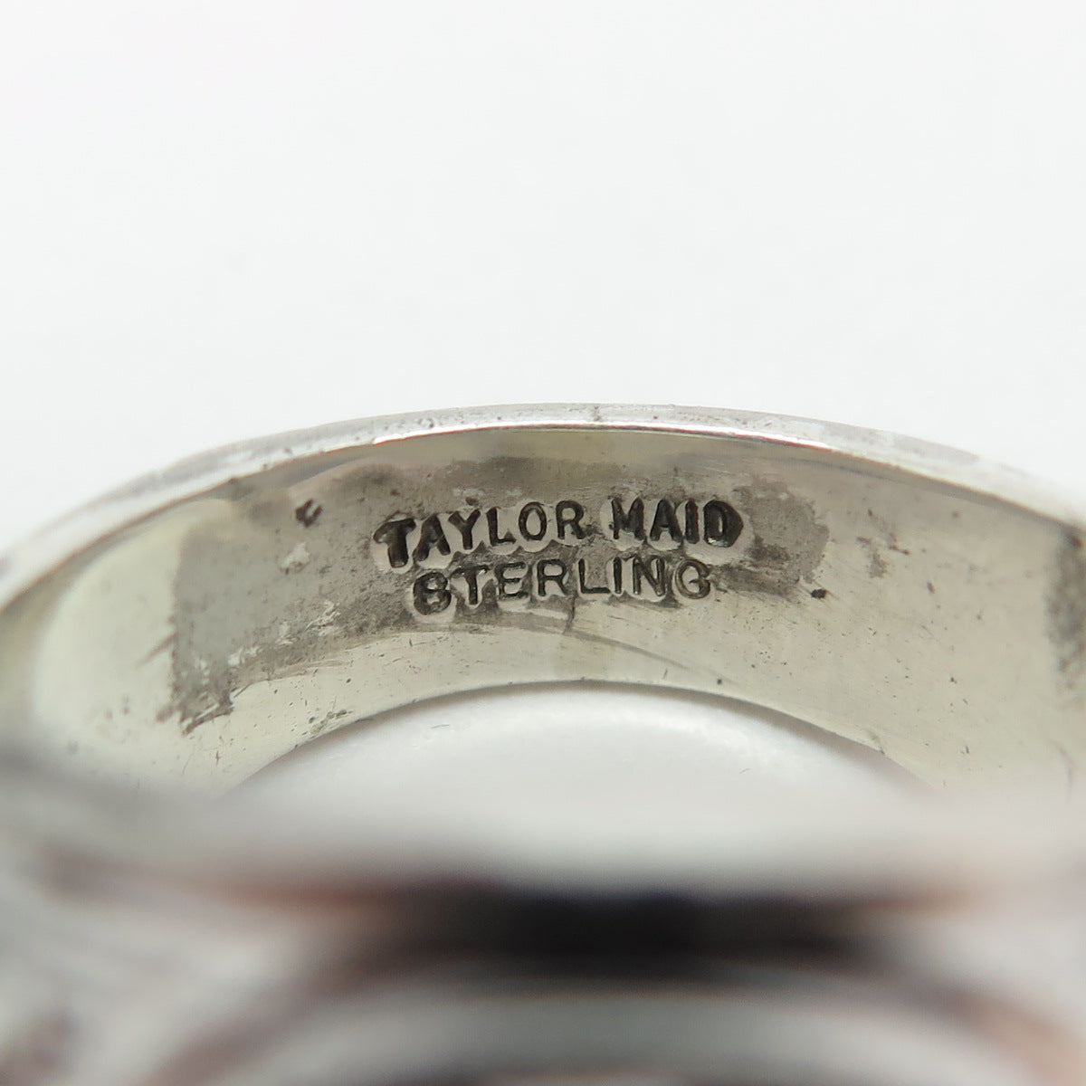 TAYLOR MAID Sterling Silver Antique WWII Onyx US Army Fort Dix Ring Size 10.25