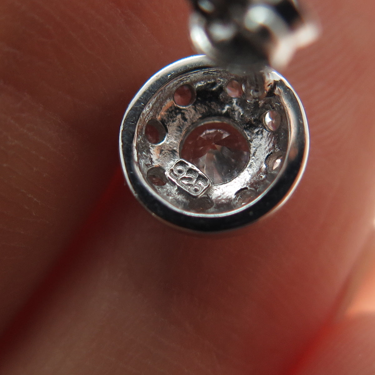 925 Sterling Silver Round-Cut C Z Stud Earrings