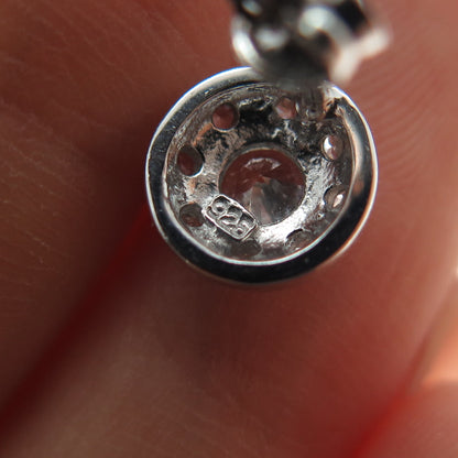 925 Sterling Silver Round-Cut C Z Stud Earrings