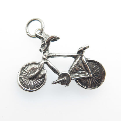 925 Sterling Silver Vintage Bicycle 3D Pendant