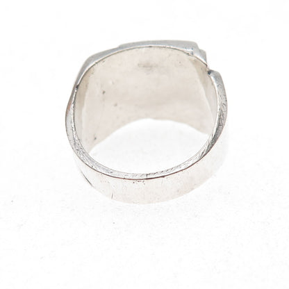 Clark & Coombs 925 Sterling Silver Antique Art Deco Oxidized Ring Size 8
