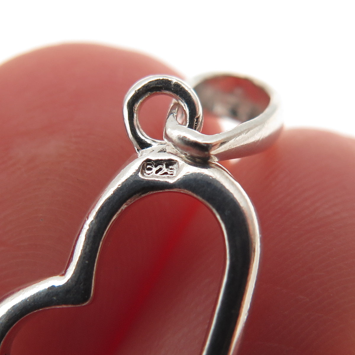 925 Sterling Silver Vintage Open Heart Mini Charm Pendant