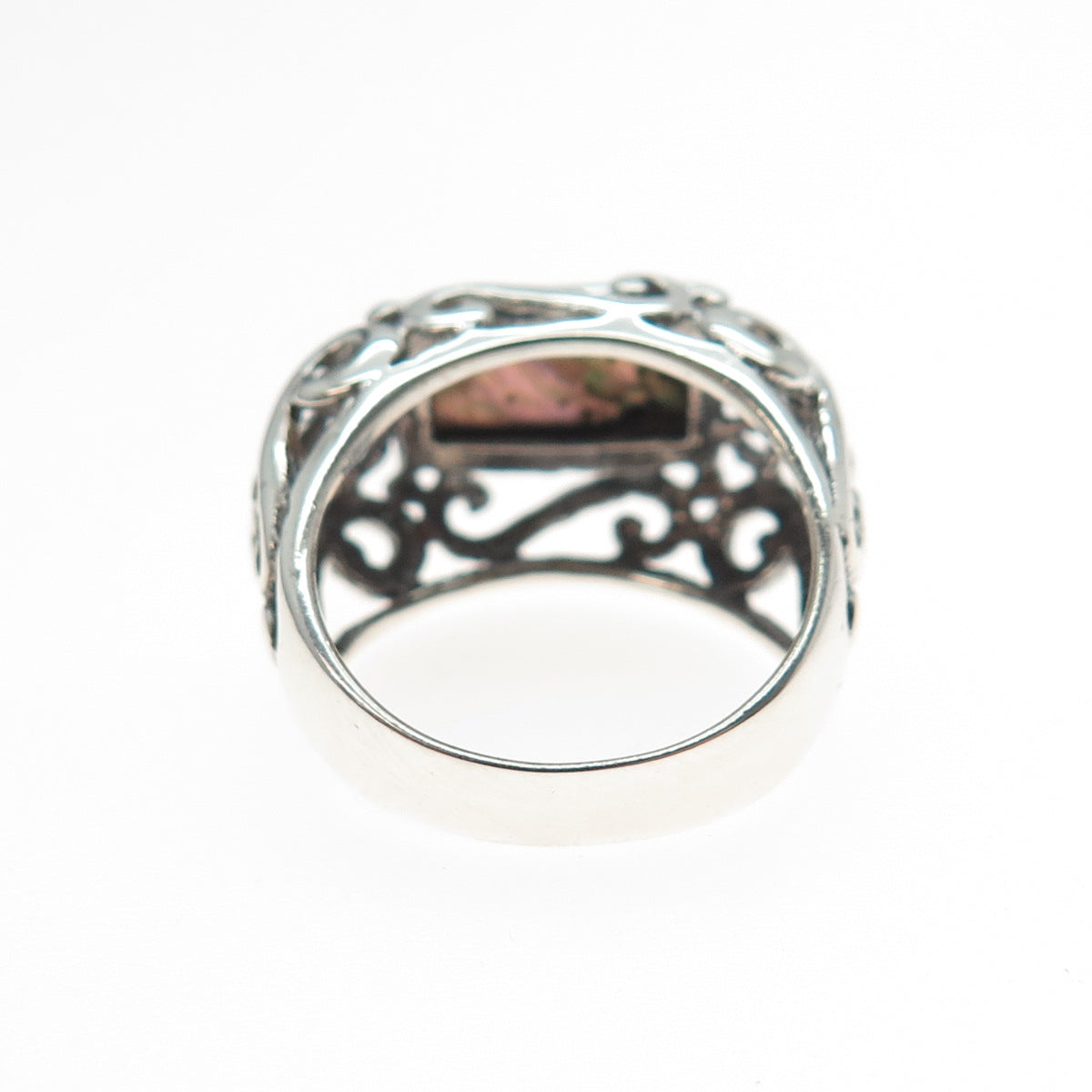 CFJ Collins Fine 925 Sterling Silver Vintage Real Abalone Shell Ring Size 6