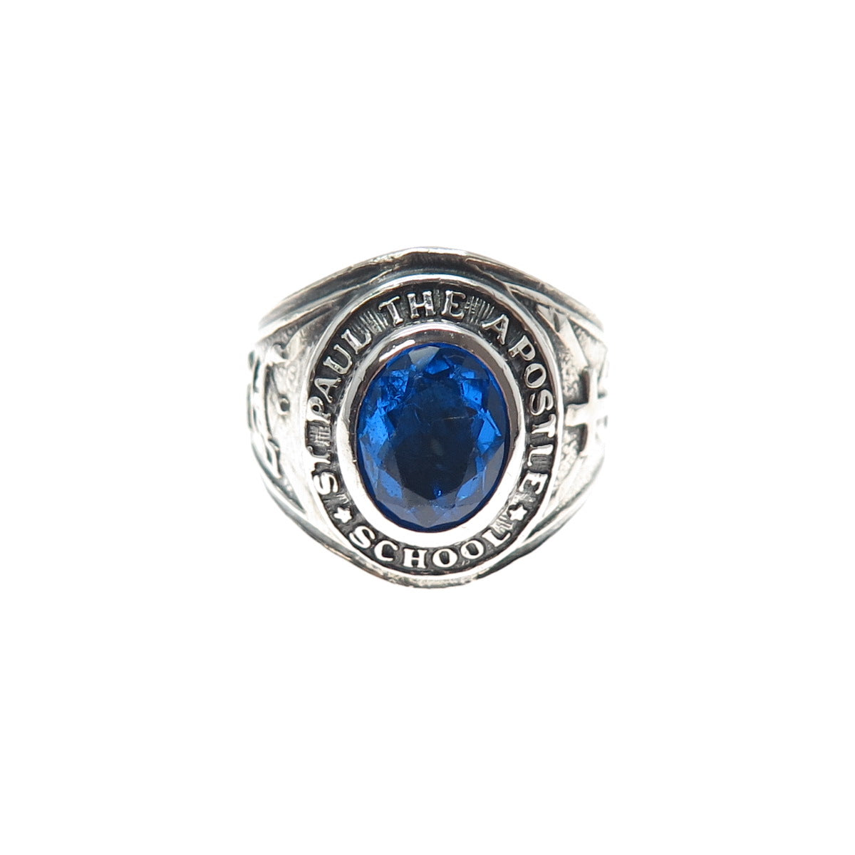 925 Sterling Silver Vintage 1971 C Z St. Paul The Apostle School Ring Size 7.75