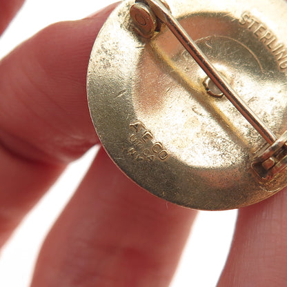 AECO Utica Sterling Silver 2-Tone Antique WWII US Merchant Marine Service Brooch