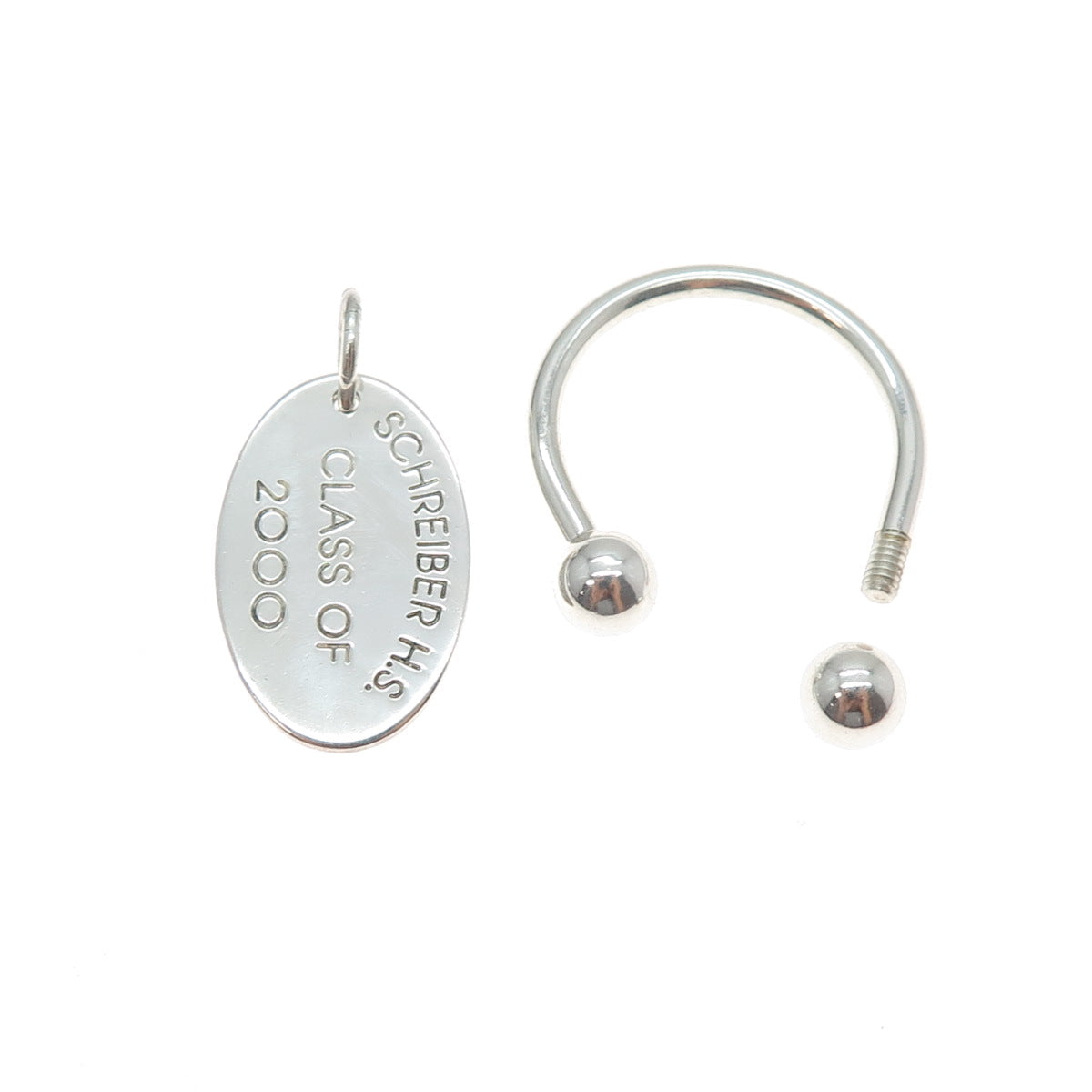 PBD Peter Brams Sterling Vintage 2000 Schreiber High School Screw Ball Key Ring
