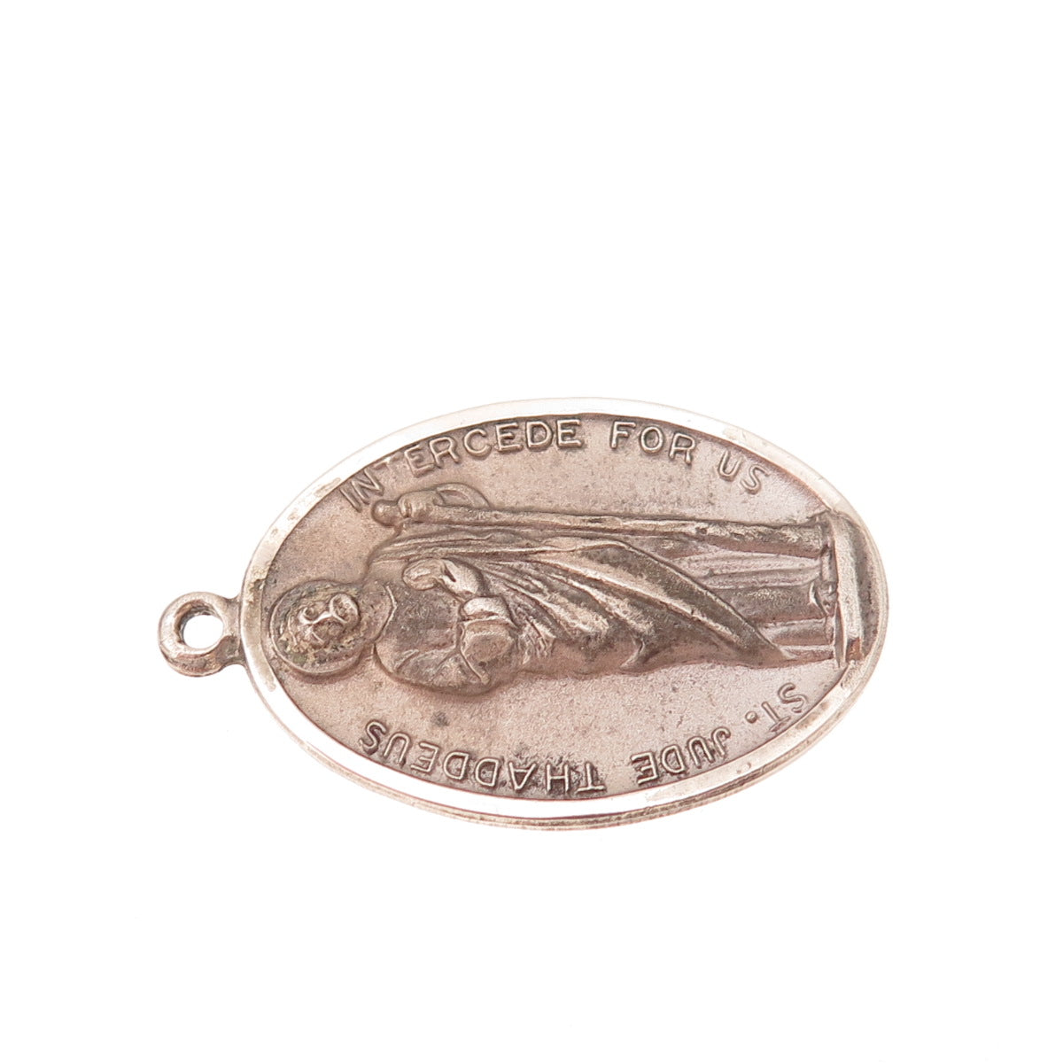 HMH Religious 925 Sterling Silver Antique Art Deco Saint Jude Thaddeus Pendant
