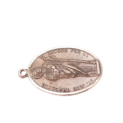 HMH Religious 925 Sterling Silver Antique Art Deco Saint Jude Thaddeus Pendant