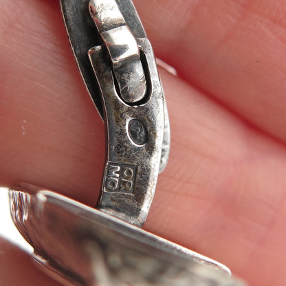 Orno 800 Silver Vintage Poland Modernist Oxidized Cufflinks