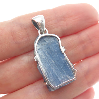 925 Sterling Silver Vintage Real Kyanite & Peridot Evil's Eye Charm Pendant