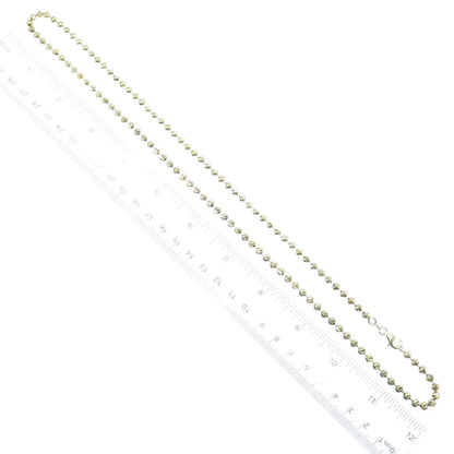 925 Sterling Gold Plated BSI Italy Diamond-Cut Ball Beaded Chain Necklace 24"