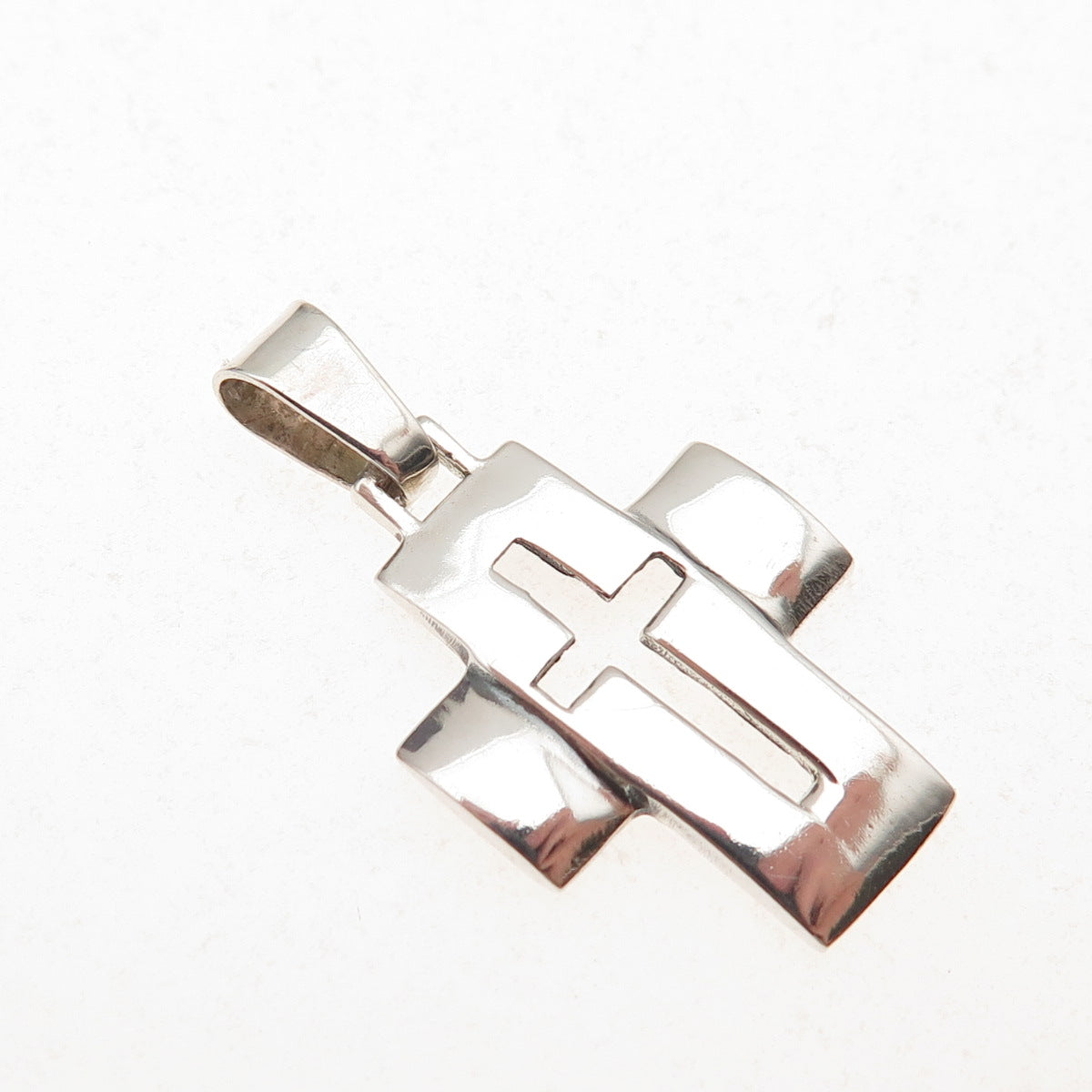 800 Silver Vintage Cross Religious Charm Pendant