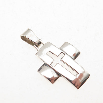 800 Silver Vintage Cross Religious Charm Pendant