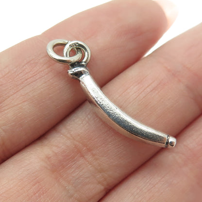 925 Sterling Silver Vintage Banana Minimalist Charm Pendant