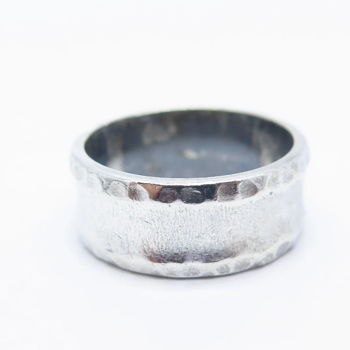 925 Sterling Silver Vintage J. Esposito Hammered Finish Band Ring Size 6.75