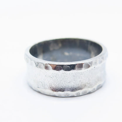 925 Sterling Silver Vintage J. Esposito Hammered Finish Band Ring Size 6.75