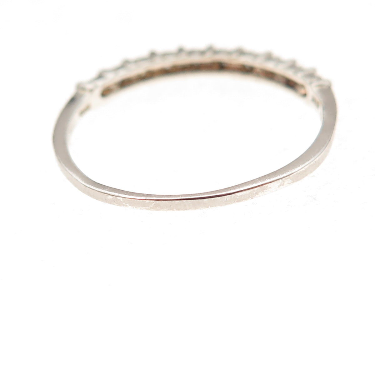 925 Sterling Silver Real Round-Cut Diamond Half Eternity Band Ring Size 10