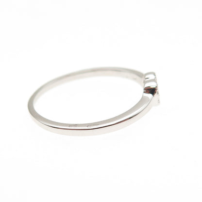 925 Sterling Silver Round-Cut C Z Heart Ring Size 8
