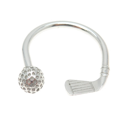 925 Sterling Silver Vintage Gold Club Screw-Off Key Ring Holder