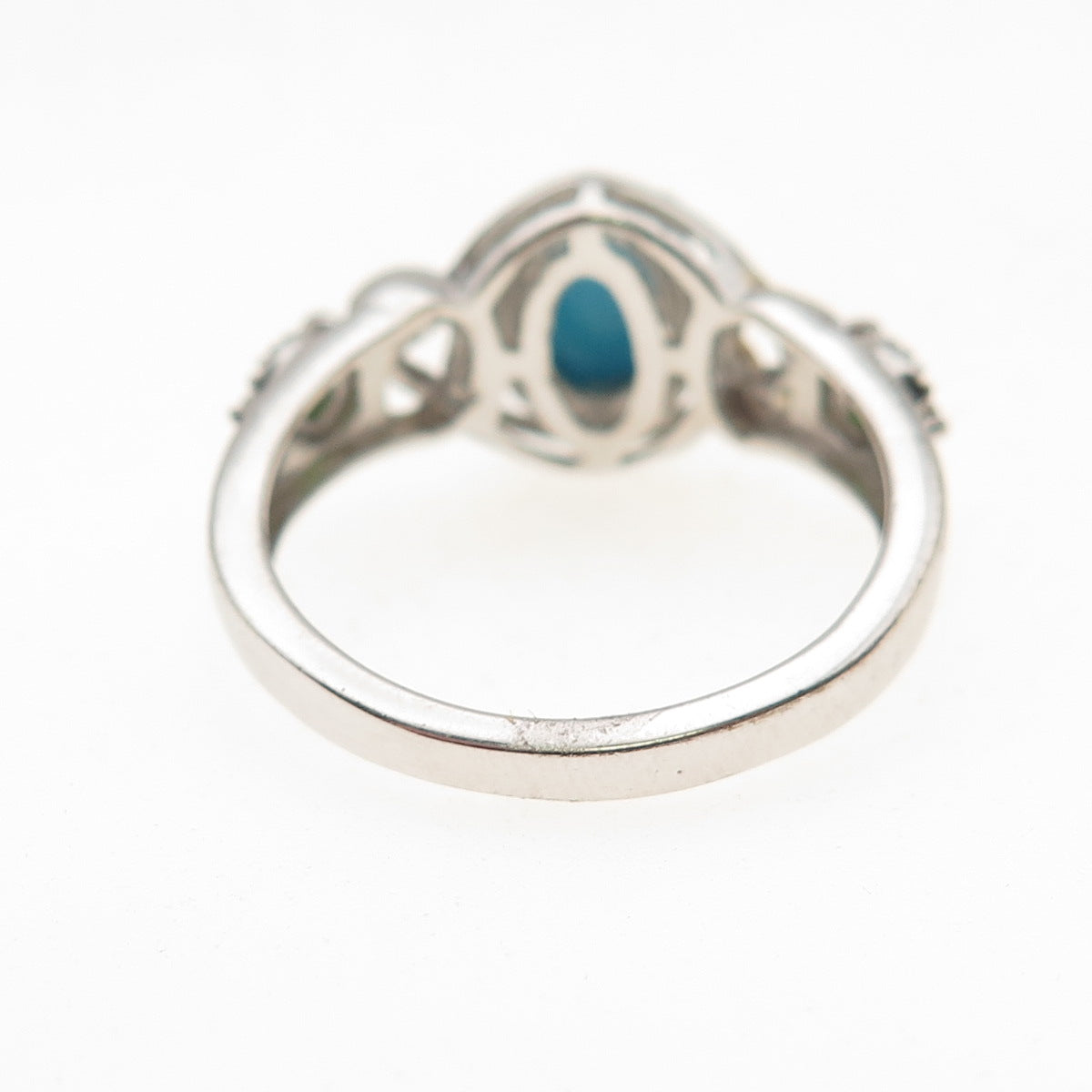 Chuck Clemency 925 Sterling Silver 2-Tone Real Turquoise & Peridot Ring Size 8