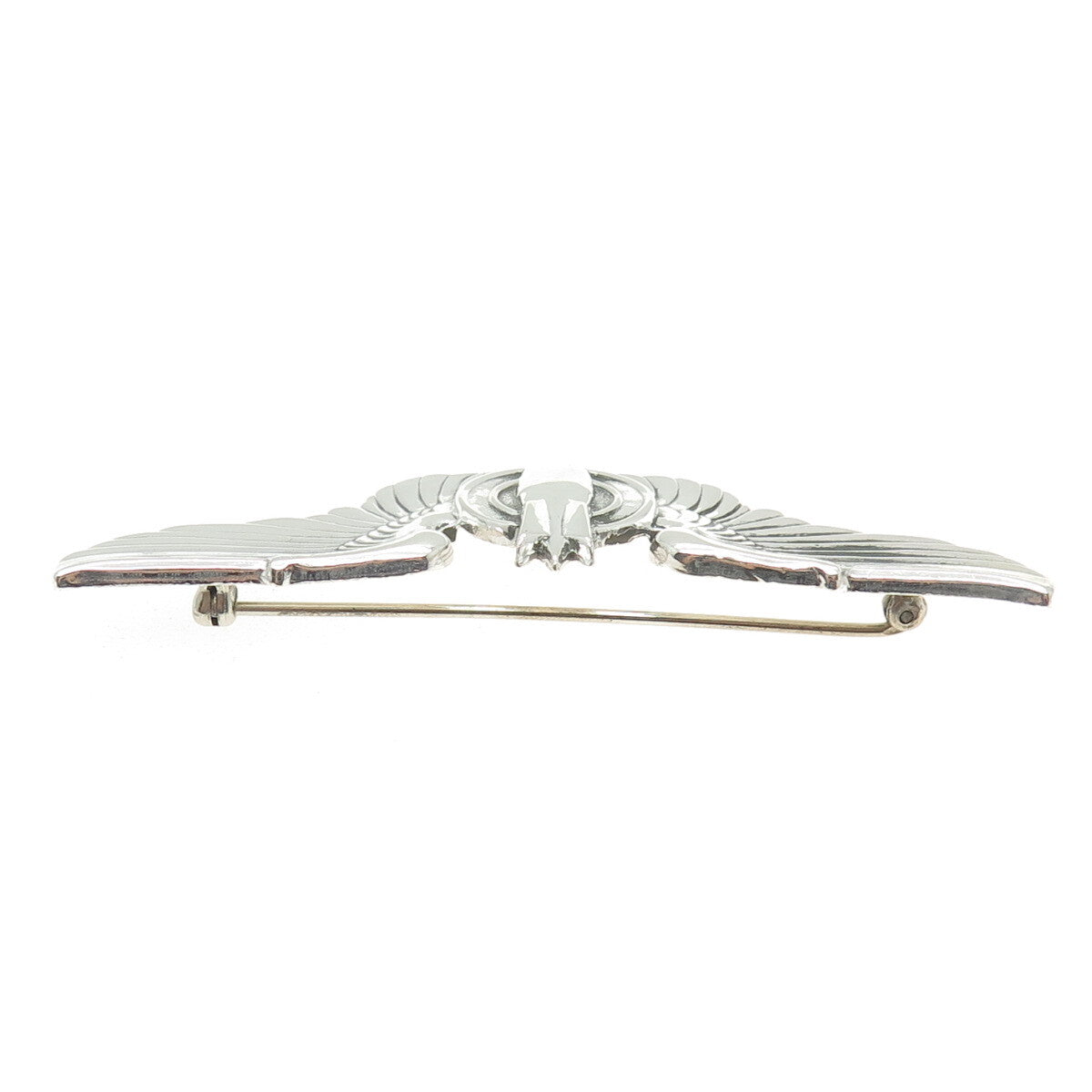 925 Sterling Silver Antique US Army Bombardier Badge Pin Brooch