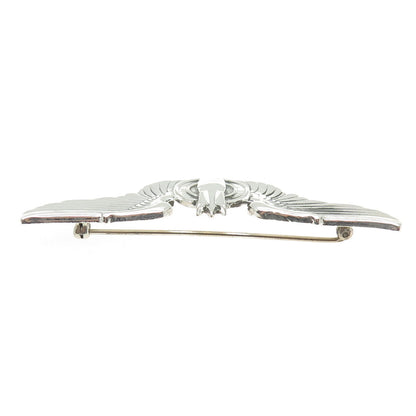 925 Sterling Silver Antique US Army Bombardier Badge Pin Brooch
