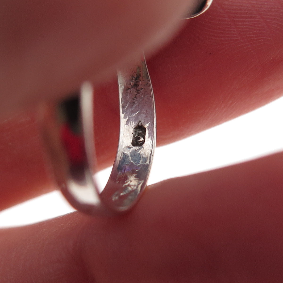 Charles Winston Sterling Silver Vintage Purple & White C Z Heart Ring Size 7.5