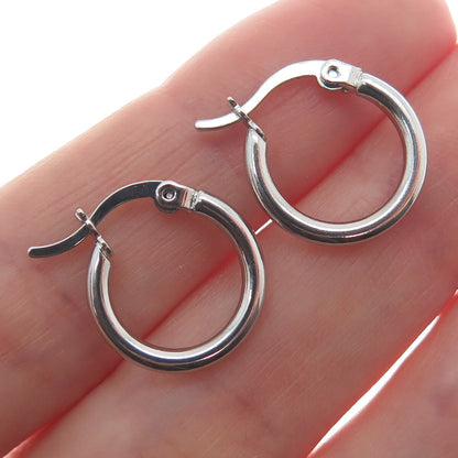 925 Sterling Silver Tube Hoop Earrings